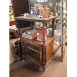 Victorian inlaid walnut music cabinet. (105 cm H x 66 cm W x 41 cm D).