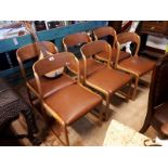 Set of six 1960's Danish rosewood dining room chairs.