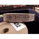 Roll of uncirculated Irish tickets. - County Tipperary Relays.