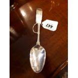 Irish silver table spoon in the popular fiddle pattern with monogram I.N Weight 65 grams,2.