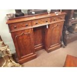 19th. C. mahogany side cabinet, the three drawers above three doors.