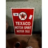 Texaco Motor Oil cast iron sign.