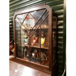 1940's Oak wall mounted display cabinet.