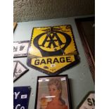 Rare AA garage enamel advertising sign made by Franco.