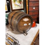 19th. C. metal bound Whiskey barrel.