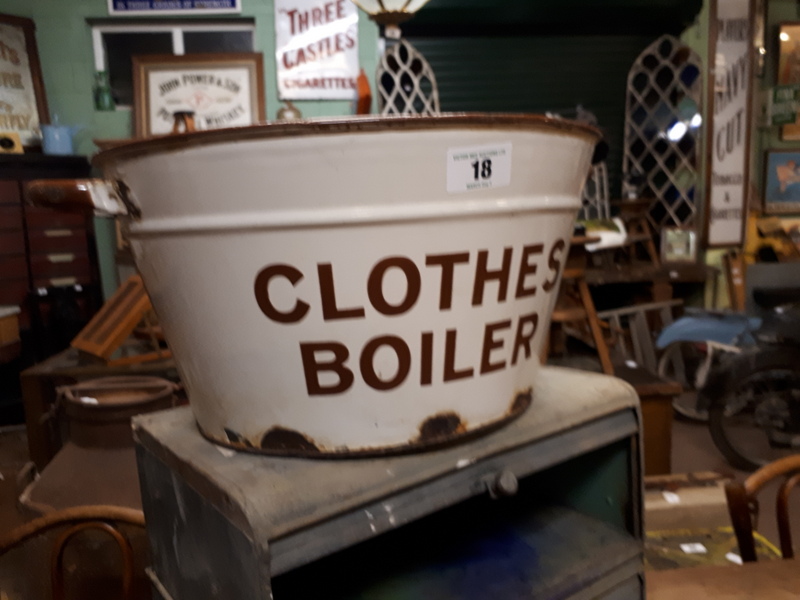 1920's enamel clothes boiler.