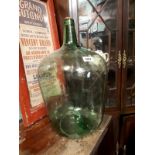Green glass carbide jar.