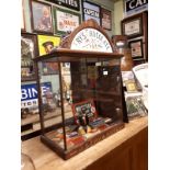 19th. C. mahogany Fry's counter display cabinet with original ceramic top.