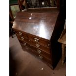 Georgian mahogany bureau chest of drawers with fitted interiors.