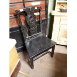 18th. C. oak provincial side chair.