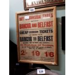 Excursions Bangor and Belfast advertising print.