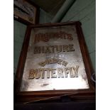 Hignett's Mixture Golden Butterfly advertising mirror. { 100cm H X 76cm W }.