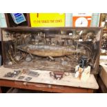 Taxidermy pike mounted in a glazed case, by James Robben Belfast. { 153cm L X 68cm H }.