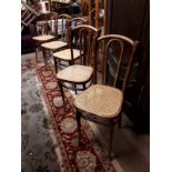 Set of twelve bentwood chairs with bergere seats.