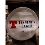 Tennent's large advertising tray.