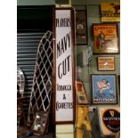 Player's Navy Cut Tobacco & Cigarettes pillar enamel sign.