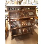 Rare Marsh & Co. Ltd Belfast three tier biscuit cabinet with marble top.