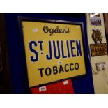 Ogden's St Julien Tobacco enamel sign.