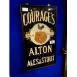 Courages Alton Ales and Stout slate advertisement.