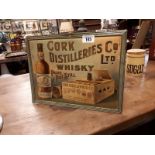 Cork Distillers Pure Pot Still tin plate advertisement.