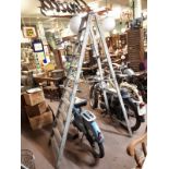 Set of 1930's painted pine step ladders.