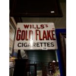 Will's Gold Flake Cigarettes double sided enamel sign.
