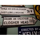 Rare Bi-Lingual Clogher Head road sign.