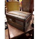 Unusual 19th. C. child's dome topped travel trunk.