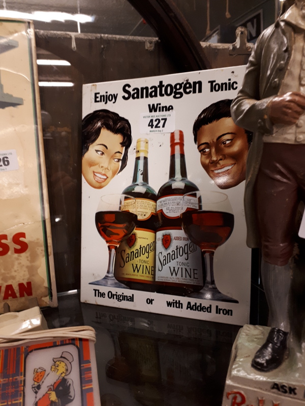 Enjoy Sanatogen Tonic Wine celluloid advertisement.