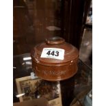 19th. C. stone ware ink jar and pen holder stamped LNWR.