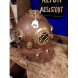 Brass and copper diver's helmet.