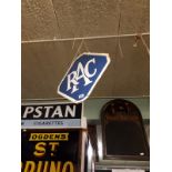 RAC double sided enamel sign.