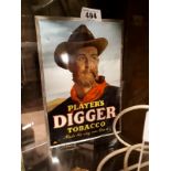Players Digger tobacco tinplate advertising sign.