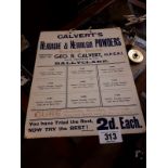 Calvert's Headache and Neuralgia Powders advertisement.
