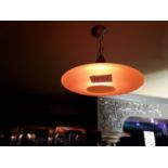 A disc shaped light fitting with opening