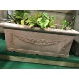 Plastic terracotta rectangular planter