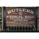 Butlers Medical Hall Lower Sackville Street Dublin enamel sign