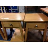 Pair of Oak shaker style one drawer lockers