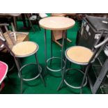 Eight high stools and four high tables