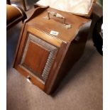 Victorian mahogany log box with original tin liner.