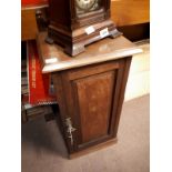 Edwardian walnut bedside cabinet.