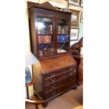 Georgian mahogany fall front bureau bookcase.