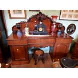 Victorian mahogany pedestal sideboard.