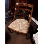 Edwardian inlaid mahogany nursing chair.