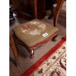 Victorian walnut footstool.