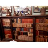 Large collection of leather bound books including encyclopaedias etc. (Approx. 390).