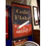 Framed GOLD FLAKE enamel sign.