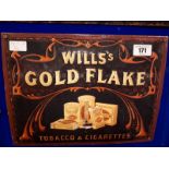 Tin plate WILLS's GOLD FLAKE Advertisement.