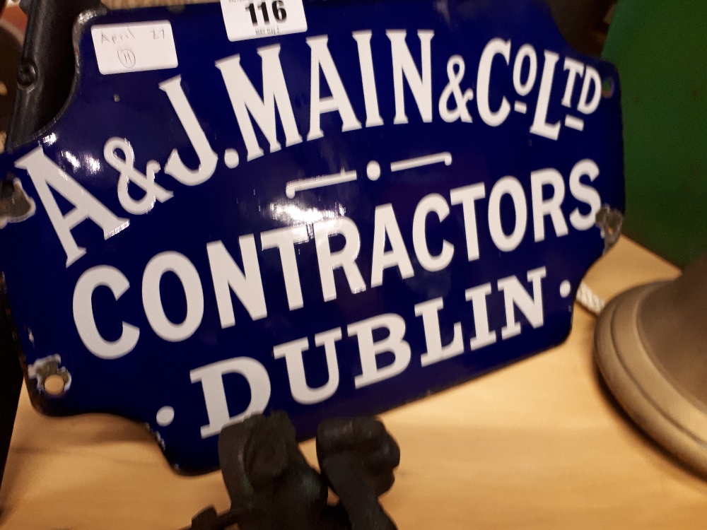 A & J MAIN & Co LTD enamel sign.