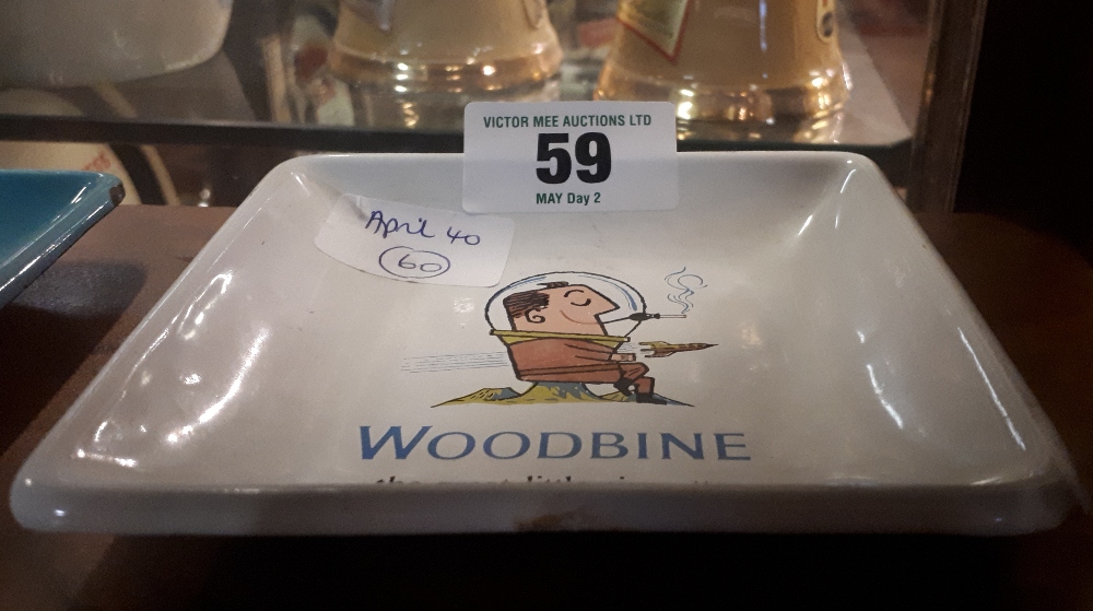 WOODBINE Cigarettes enamel ashtray.